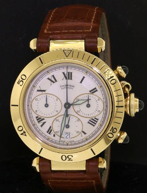 men's gold cartier watch|cartier gold watch men's chronograph.